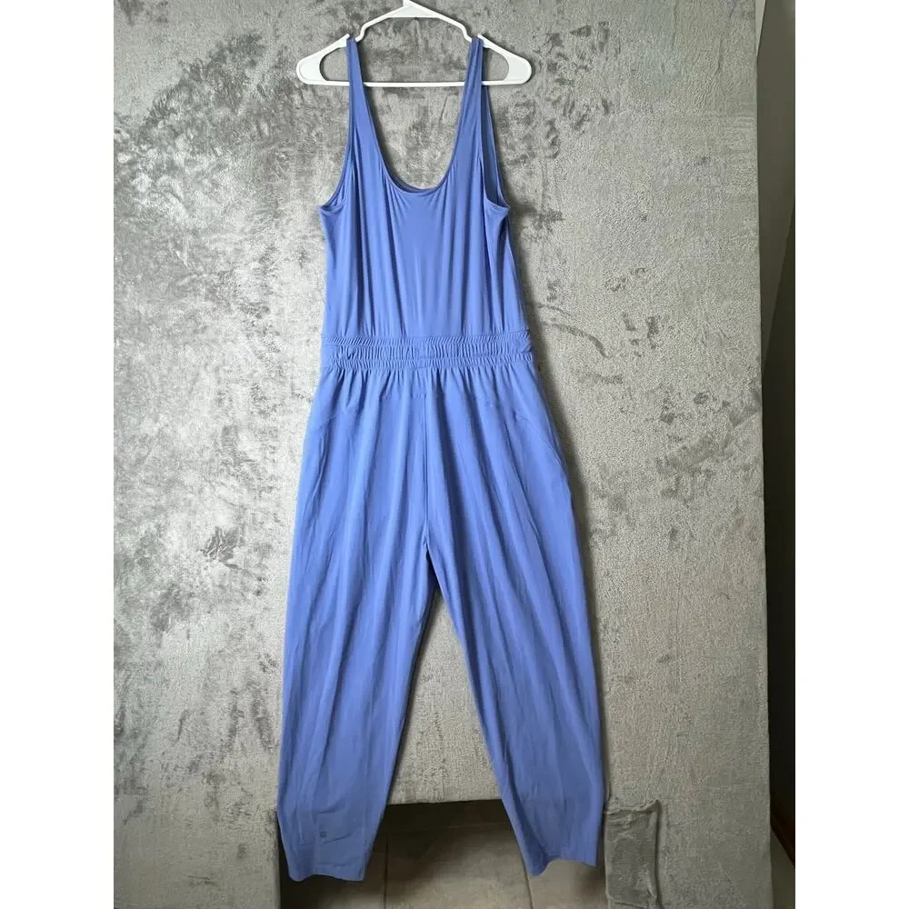 Sweaty Betty Racerback Jumpsuit Periwinkle Blue Relaxed Athleisure Size 8 - Picture 3 of 12